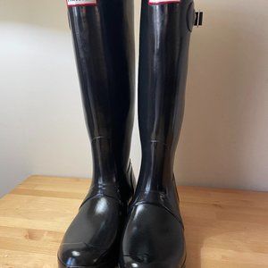 HUNTER Original Tall Black Boots Size 9